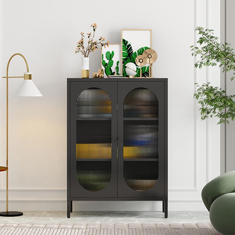 Glam Style Buffet Table Metal Buffet Sideboard with Cabinets