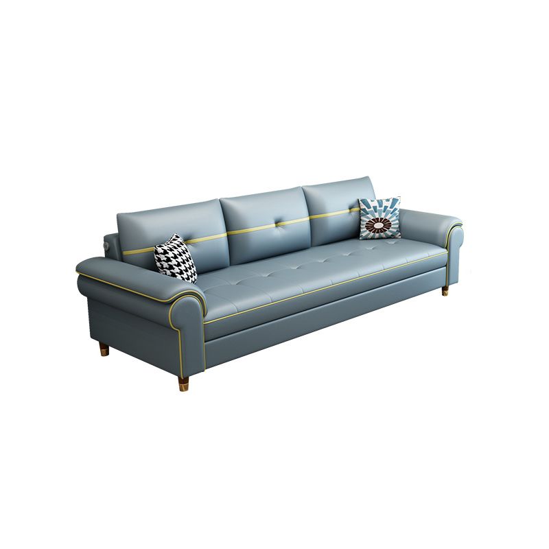 Faux Leather Modern Sofa 31.49"W Pillow Top Arm Sofa for Living Room