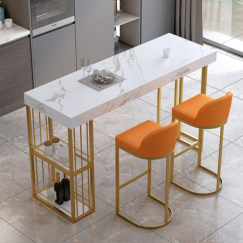 Glam Upholstered Dining Stool Low Back Bucket Bar Stool with Metal Base
