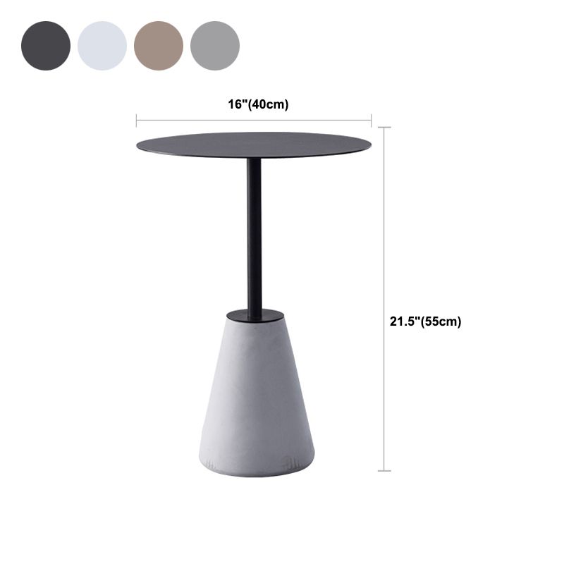 Pedestal 1 Single Coffee Table Mid-Century Modern Cocktail Table with Metal Top