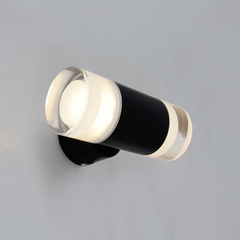Metal Tube Sconce Minimalist 2 Heads Wall Mounted Light Fixture in Black for Living Room