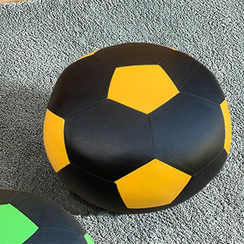 Pouf Tomato Pattern Ottoman Faux Leather Modern Specialty Ottoman