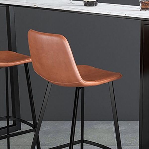 Modern Style Low Back Bar-stool Pu Leather Counter Bar Stool with Metal Legs for Home