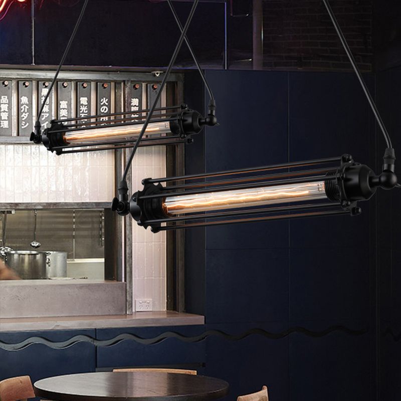 Luci a sospensione da cucina contemporanea illuminazione isola lineare luce appesa in nero