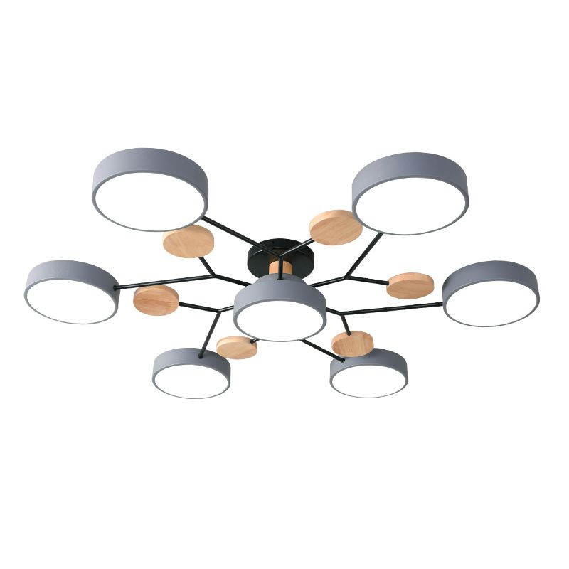 Sputnik Semi Flush Mount Light Macaron LED Acrylic Semi-Flush Mount Ceiling Fixture