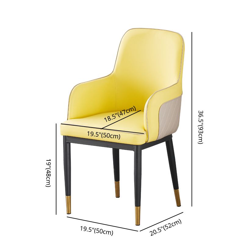 Silla auxiliar de comedor de estilo moderno Sillón de cocina con patas de metal