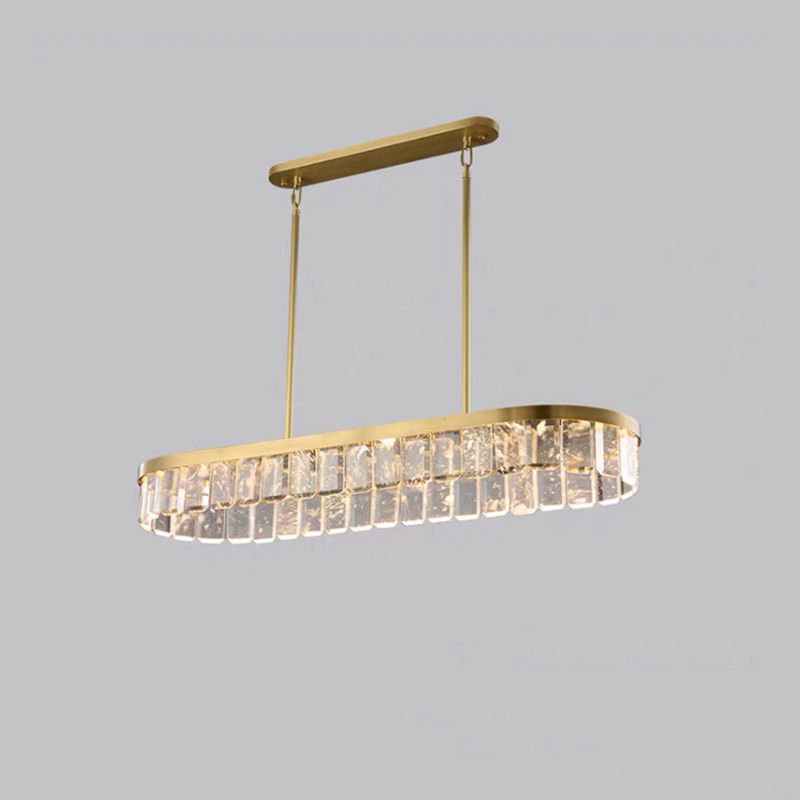Oval Crystal Island Pendant Lighting Contemporary Dining Room Island Light Fixtures