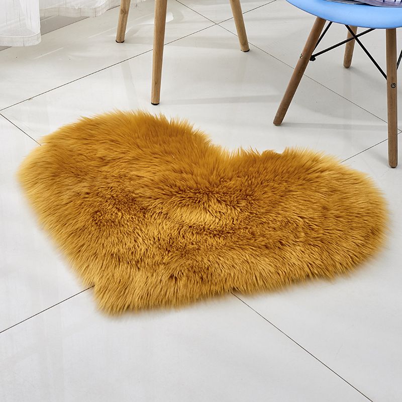 Multi-kleuren Noordse stijl Rug Faux Wol Plain Love Shape Tapijt Niet-slip achteruitgang Wasbaar huisdiervriendelijk tapijt voor thuis