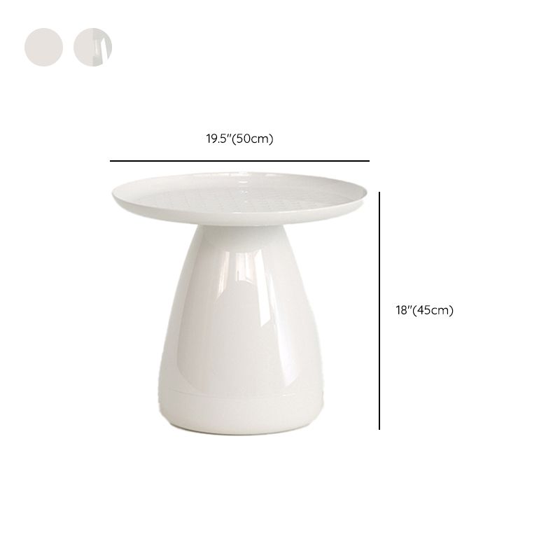 Pedestal End Table Plastic Round Side Sofa Side Accent Table with Tray Top