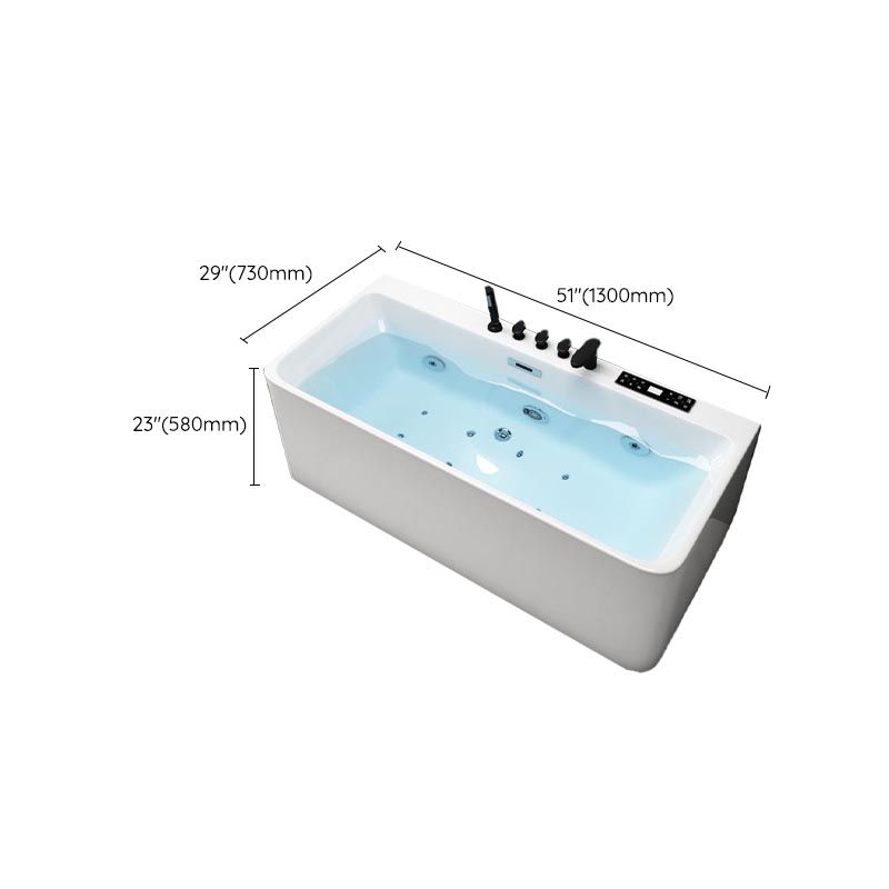 Modern Rectangular Bath Tub with Drain and Overflow Trim Bathtub