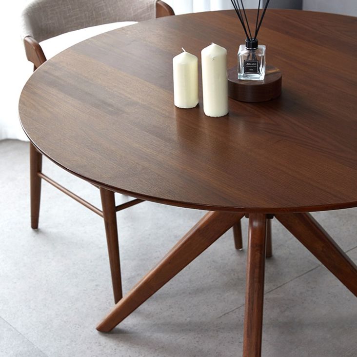 Mesa de comedor redonda contemporánea mesa de pedestal de madera maciza para mesa de cocina del comedor