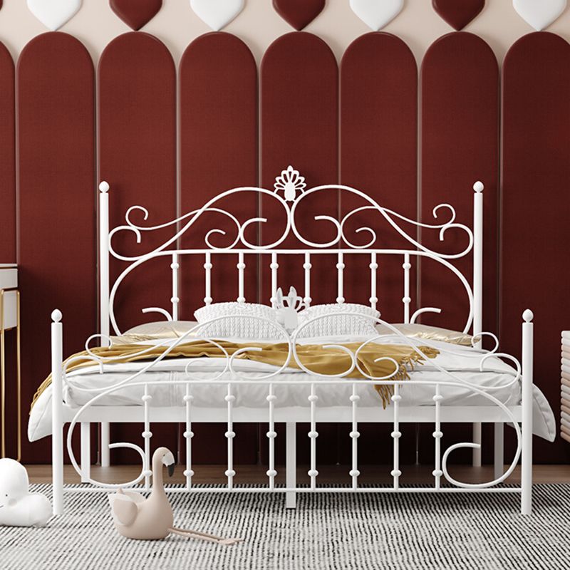 Contemporary Metallic Open-Frame Bed 48.4" Tall Bed with Arched Headboard