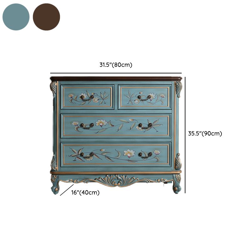 Traditional Style Wooden Storage Chest with Drawers for Bedroom