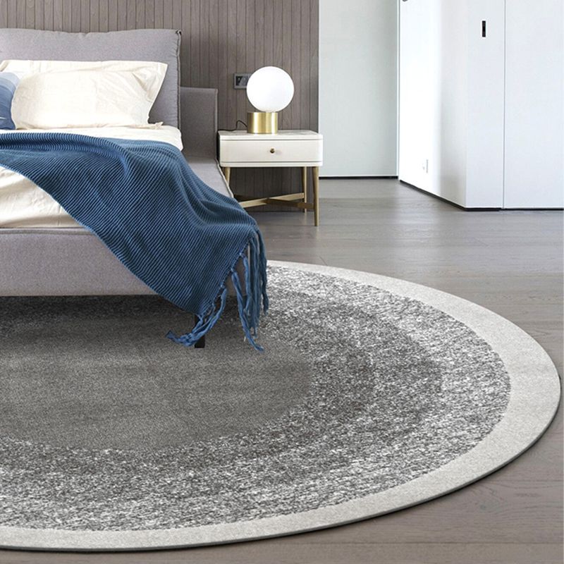 Grey Modern Area Carpet Tie-Dye Pattern Polyester Area Rug Easy Care Washable Rug for Home Decor