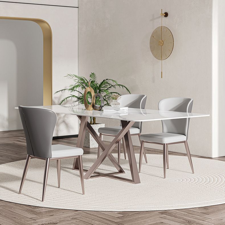 Nordic Sintered Stone Top Dining Set Rectangle 1/3/4/5/7 Pieces Dining Table with Chairs