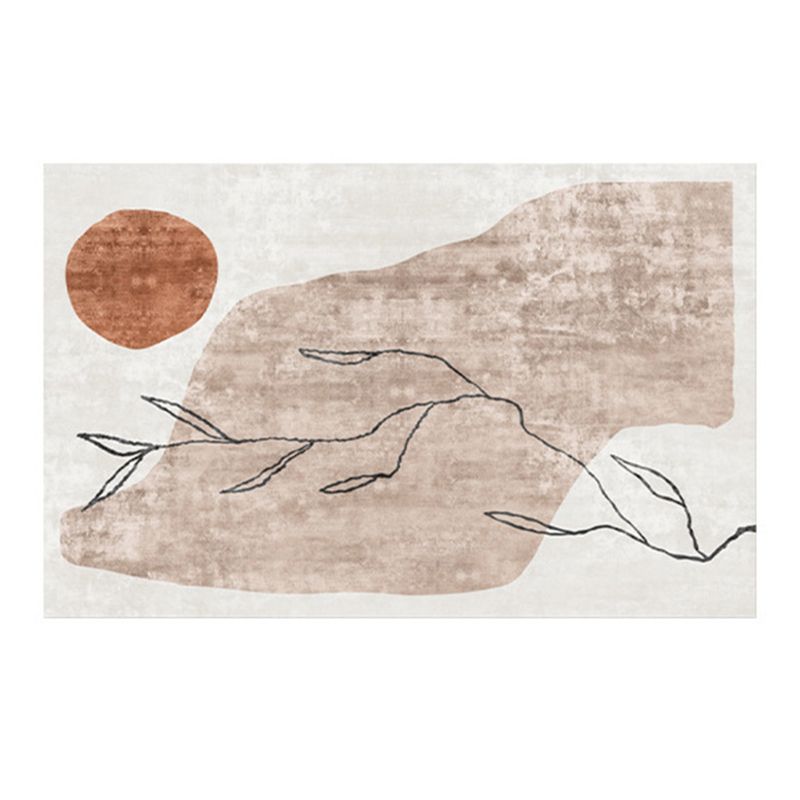 Gray Modern Rug Polyester Simple Rug Non-Slip Backing Rug for Drawing Room