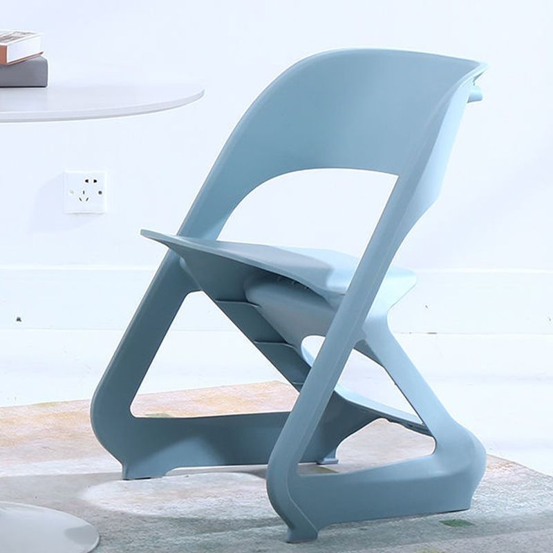 Contemporary Plastic Dining Armless Chair Kitchen Open Back Chair for Home