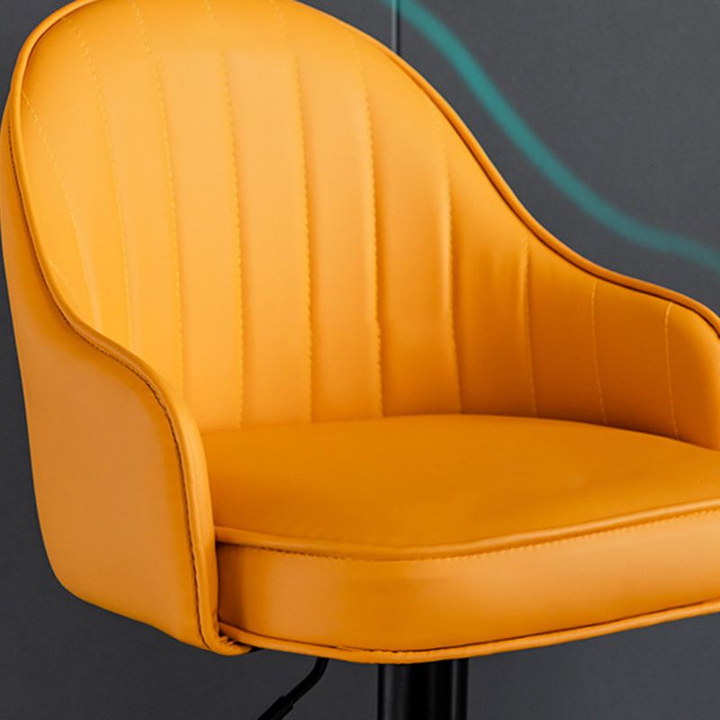 Indoor Modern Leather Barstool Rotating Lifting Bar Stool with Armrests