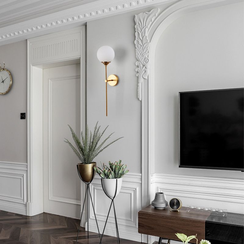 Glass Ball Wall Mounted Lamps Modern Style 1 Light Wall Lighting Fixtures