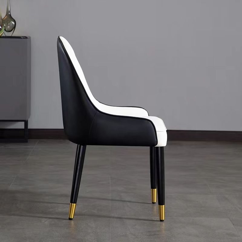 Contemporary Faux Leather Dining Chairs Parsons Armless Dining Chairs