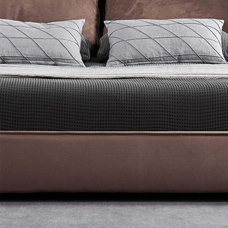 Glam Solid Wood with Headboard Panel Rectangular Standard Bed