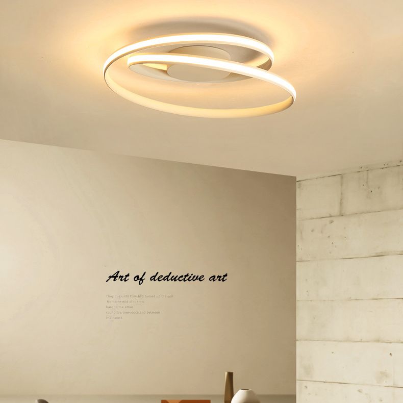 Moderne Minimalistische Indoor LED Plafondlamp Aluminium Lineaire Flush Mount met Silicone Shade