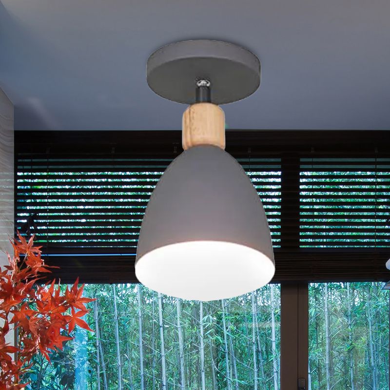 Grün/Weiß/Grau Halbeinbauleuchte mit Schirm Nordic Metal 1 Glühbirne Halbeinbau-Deckenleuchte für den Innenbereich