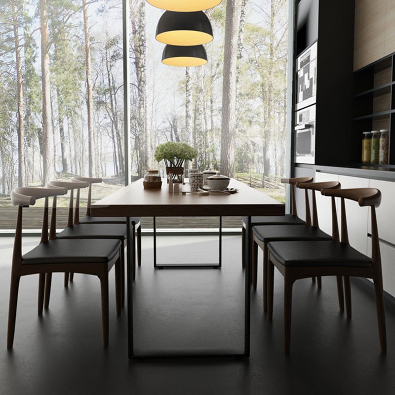 Industrial Style Solid Wood Top Dinette Set with Rectangle Shape Table