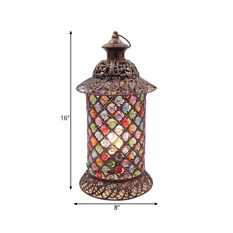 Tavolo da notte della colonna di ruggine luce bohémien metal 1 lampadina per la salamoia illuminazione