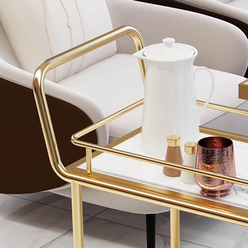 Contemporary Metal Prep Table 33.86"H Rolling Prep Table for Dining Room