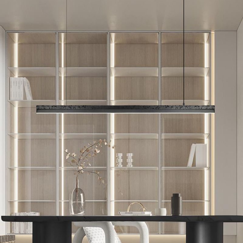 Contemporary Hanging Light Linear Stone Island Light Fixture for Dining Room