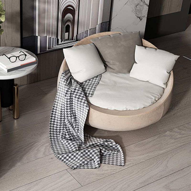 Solid Color Bedroom Cotton Removable Cushions Swivel Armless Accent Chair