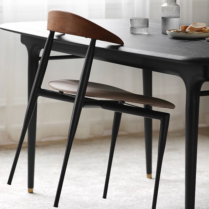 Stackable Armless Dining Chairs Modern Open Back Side Chair for Home