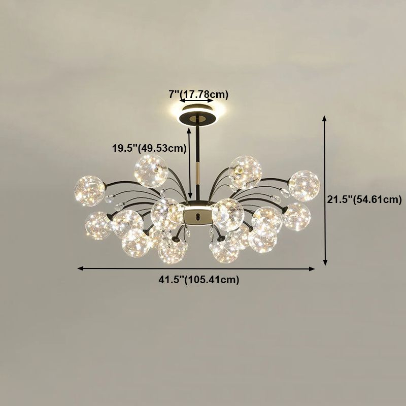 Zeitgenössisches Glas Anhänger leichte kugelförmige hängende Lichtkit für Wohnzimmer