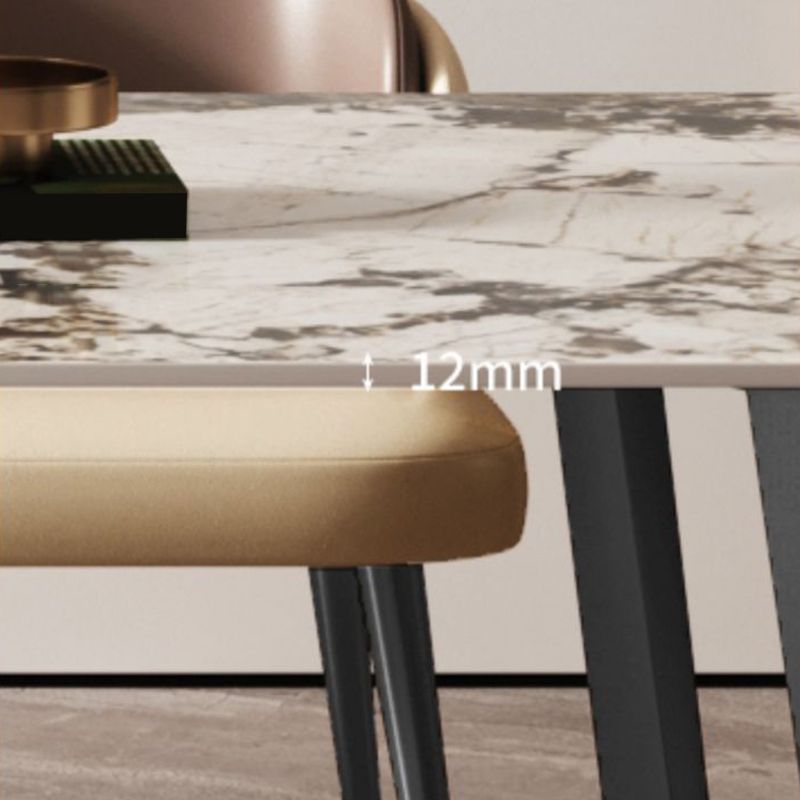 Modern 1/2/3/5/7 Pieces Dining Set Sintered Stone Dining Table Set with Leather Chairs