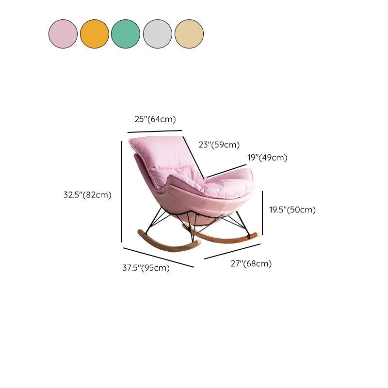 Modern Rocker Chair Upholstered with Dark legs Glider for Living Room