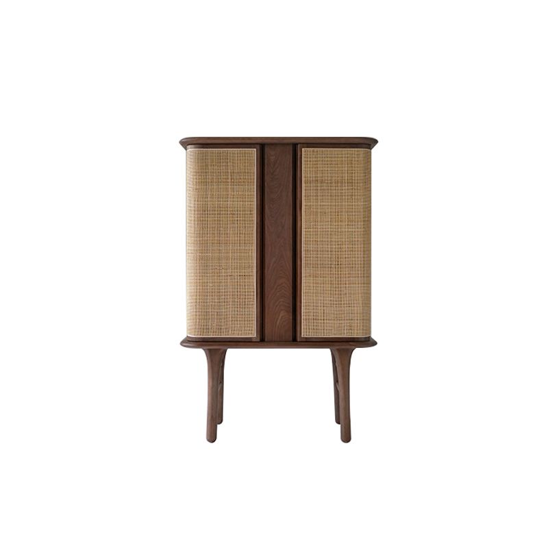 Contemporary Rectangle Storage Cabinet Natural Finish Accent Cabinet