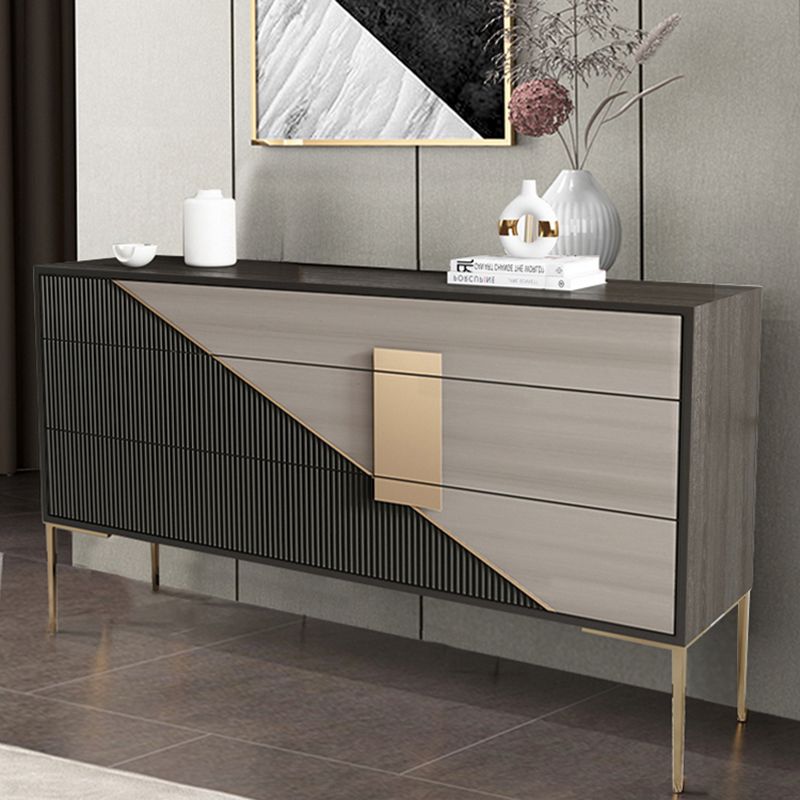 Classic Glam Combo Dresser Oak Storage Chest Dresser for Bedroom