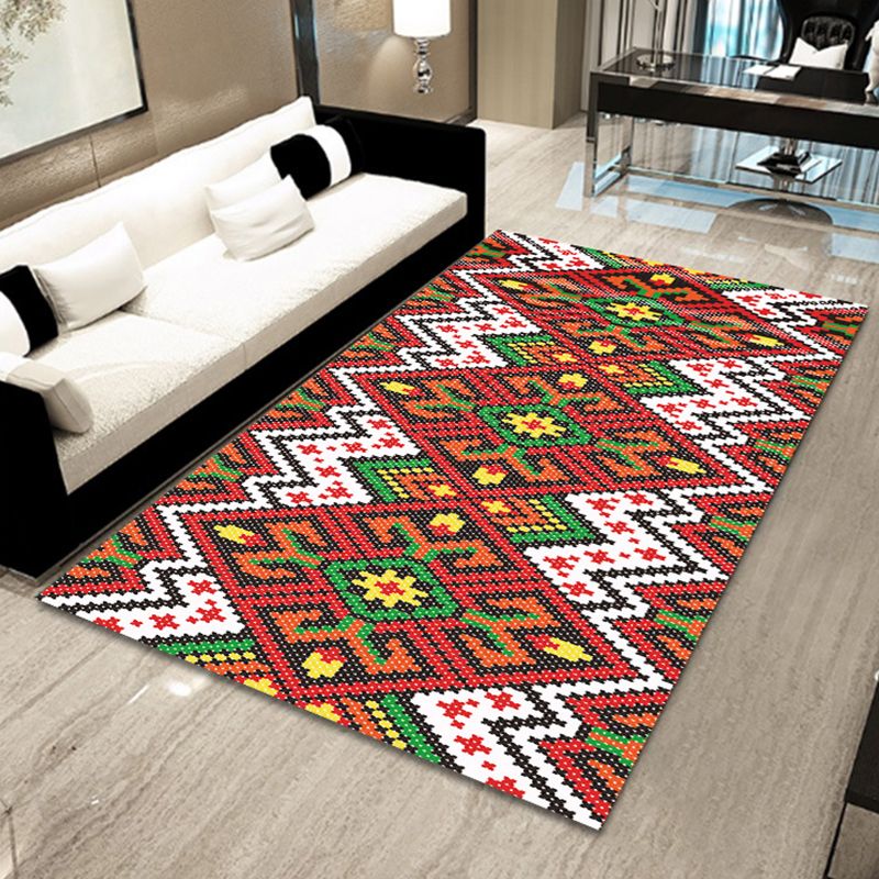 Böhmischer Teppich mit Mosaik-Fliesen-Druck, mehrfarbiger Polypropylen-Teppich, schmutzabweisend, waschbar, rutschfeste Rückseite, Teppich für Heimdekoration