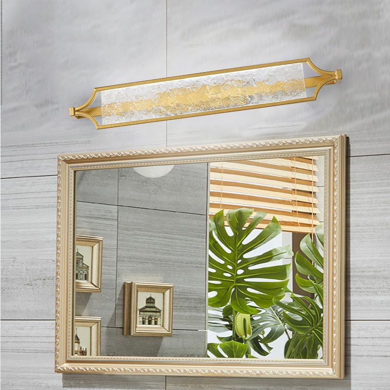 Modern Gold Mirror Lamp Acrylic Vanity Wall Light Fixture for Bathroom