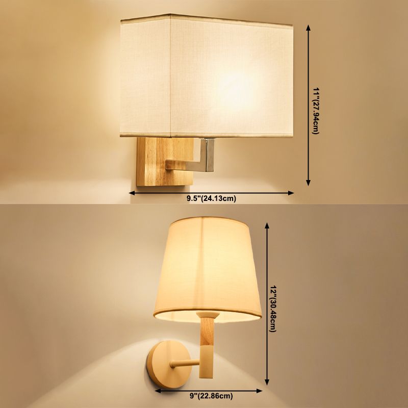 Modern Nordic Wall Lights Fabric 1-Light Wall Mounted Lamps for Bedroom