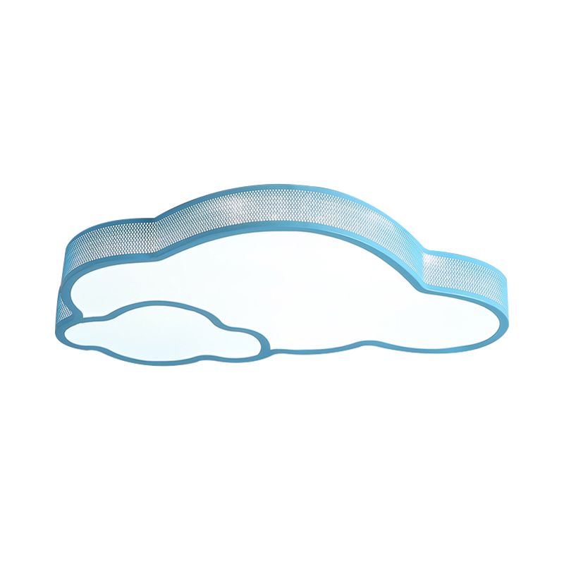 Macaron Flat Cloud Ceiling Mount Light Metal Acrylic LED Ceiling Lamp for Baby Girls Bedroom