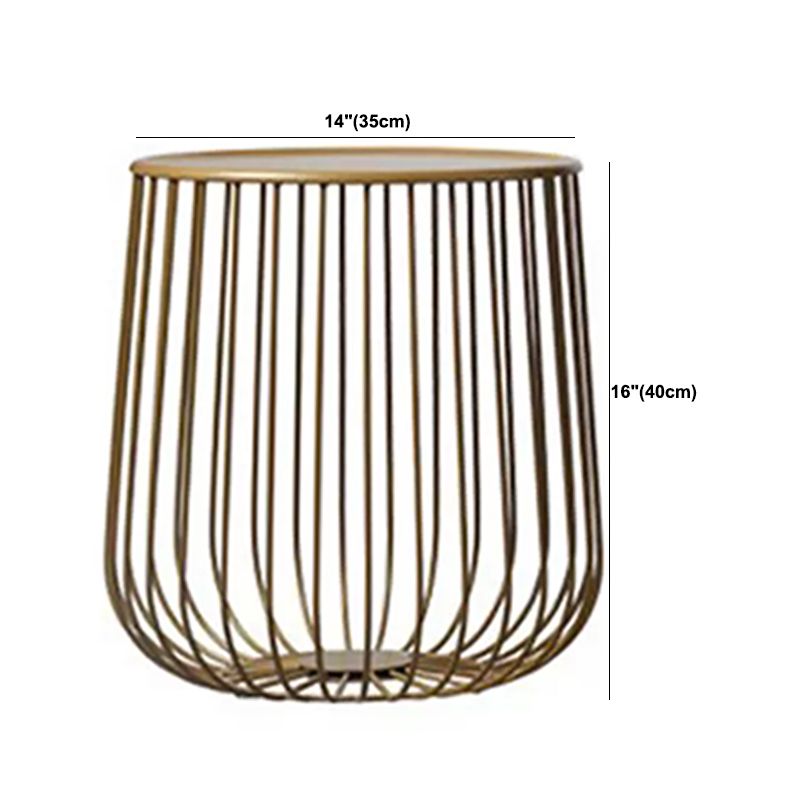 Mid-century Round Iron Coffee Table Frame Cocktail Table with Storage