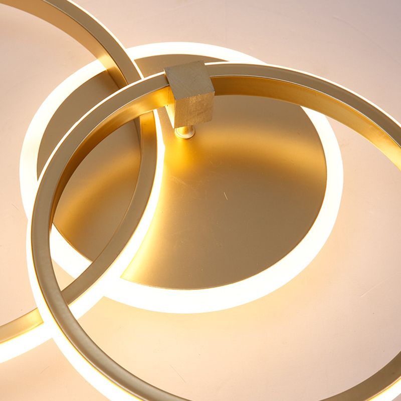 Cercle Aluminium LED Flush Mount Modern Style 2-Light Ceiling Light Fixture for Living Room