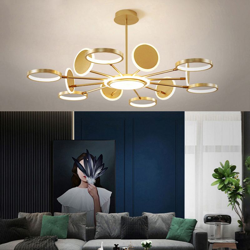 Metal Rings Ceiling Chandelier Minimalist Style LED Chandelier Light Fixture