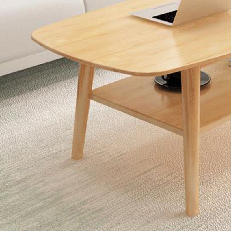 17.72" Tall Contemporary Style Coffee Cocktail Table Solid Wood Coffee Table