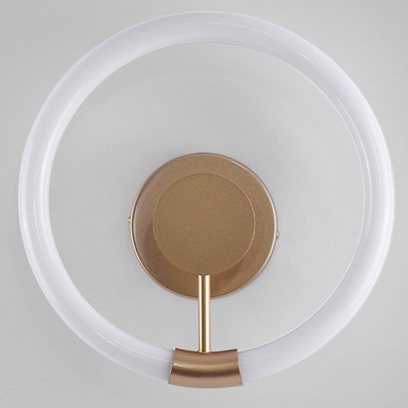 1-Light Round Sconce Light Fixture Modern Metal Wall Light for Bedroom
