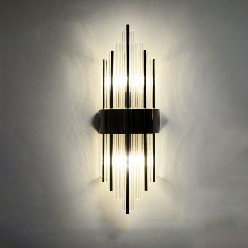 Zwart/goud kristallen wandlamp postmoderne wandgemonteerde verlichting voor slaapkamer woonkamer