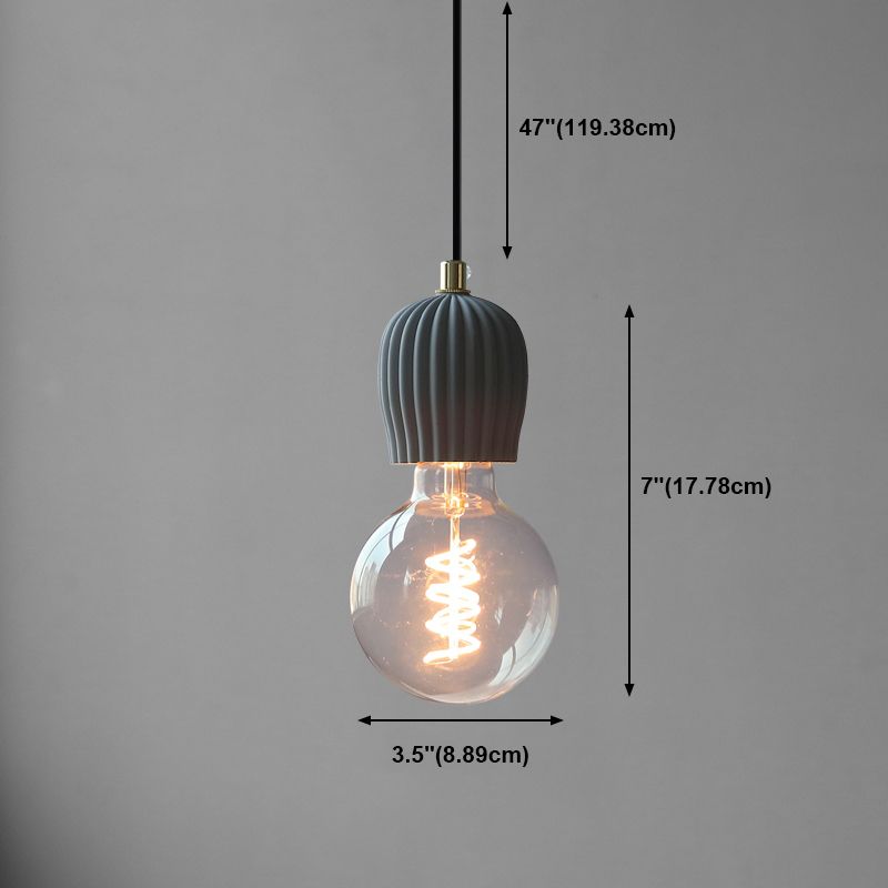 Mini-luminaire pendentif créatif nordique ciment monomoteur de bulbe bleu lumière suspendue pour le café