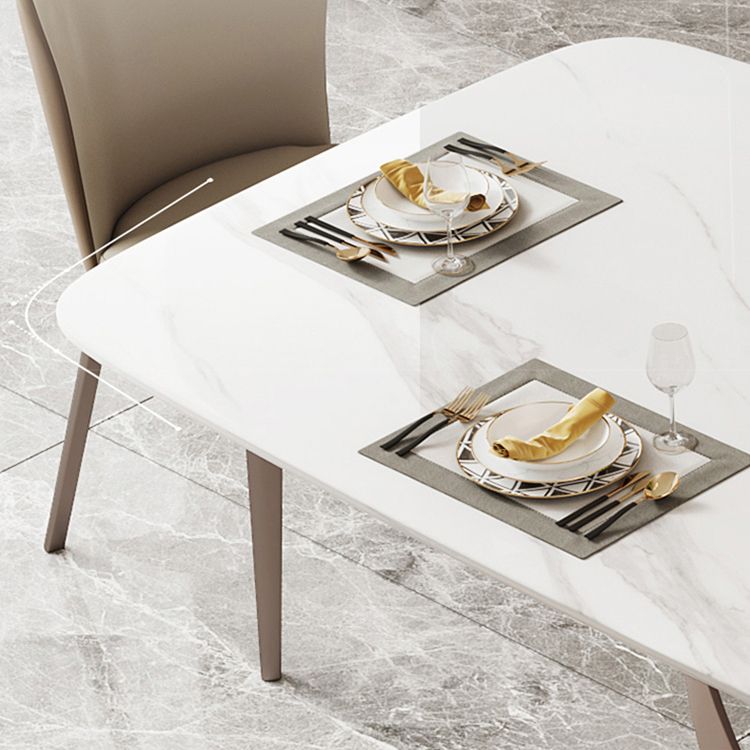 Traditional Luxury Dining Table Rectangle Sintered Stone Table for Living Room